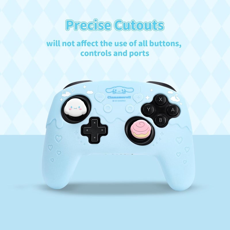 Kuitmor Protective Case for Switch Pro Controller, Soft Silicone Skin Cover, Anti-Slip Controller Grip with 2 Thumb Grip Caps and 1 Sticker - Image 4